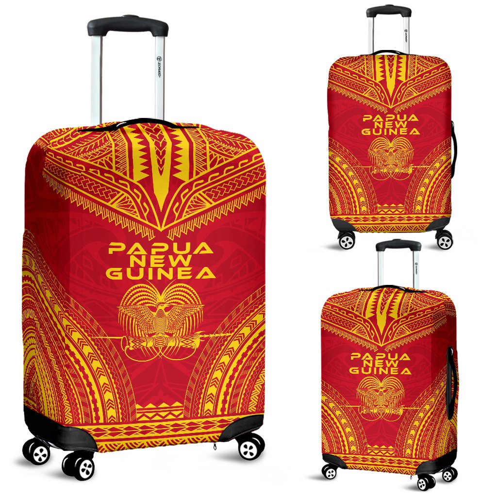 Papua New Guinea Flag Polynesian Chief Luggage Cover Red - Polynesian Pride