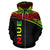 Niue Polynesian Zip up Hoodie Curve Reggae - Polynesian Pride