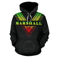 Marshall Islands All Over Hoodie Reggae Color Sailor Style - Polynesian Pride