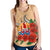 Tahiti Polynesian Women Racerback Tank - Hibiscus Coat of Arm Beige - Polynesian Pride