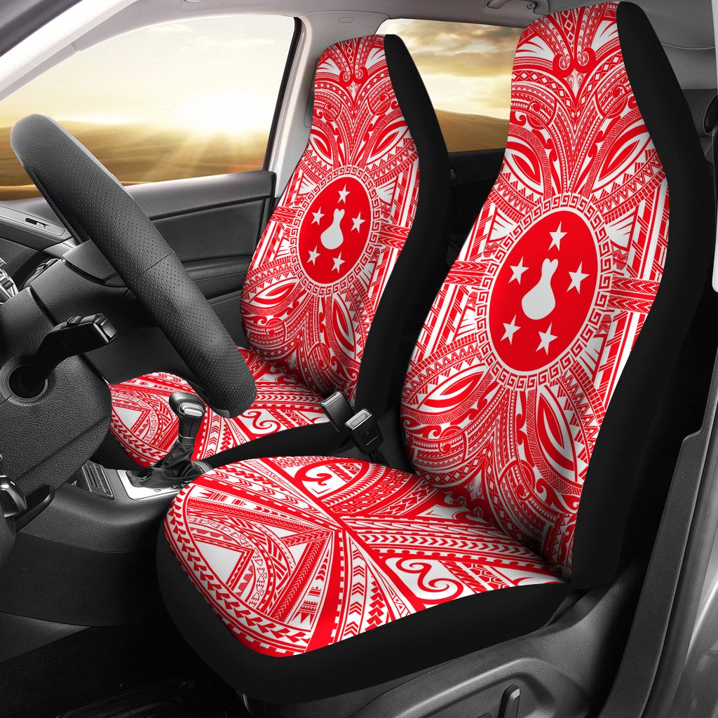 Austral Islands Car Seat Cover - Austral Islands Coat Of Arms Polynesian Flag Color Universal Fit Red - Polynesian Pride