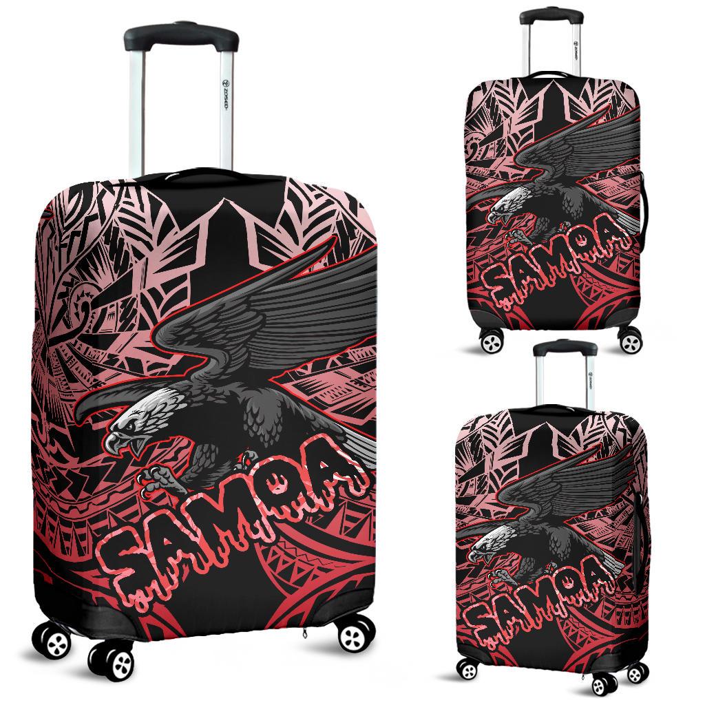 Samoa Polynesian Luggage Covers - Eagle Tribal Pattern Red Red - Polynesian Pride
