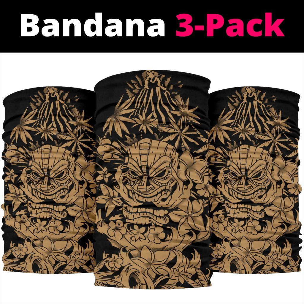 Hawaii Vocalno Flowers Tiki Bandana 3-Pack - AH - Gold - Polynesian Pride