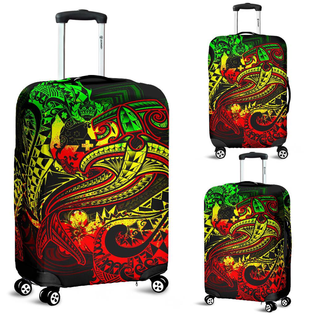 Tonga Luggage Covers - Reggae Shark Polynesian Tattoo - Polynesian Pride