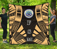 Federated States Of Micronesia Premium Quilt - Federated States Of Micronesia Seal Polynesian Gold Tattoo Gold - Polynesian Pride