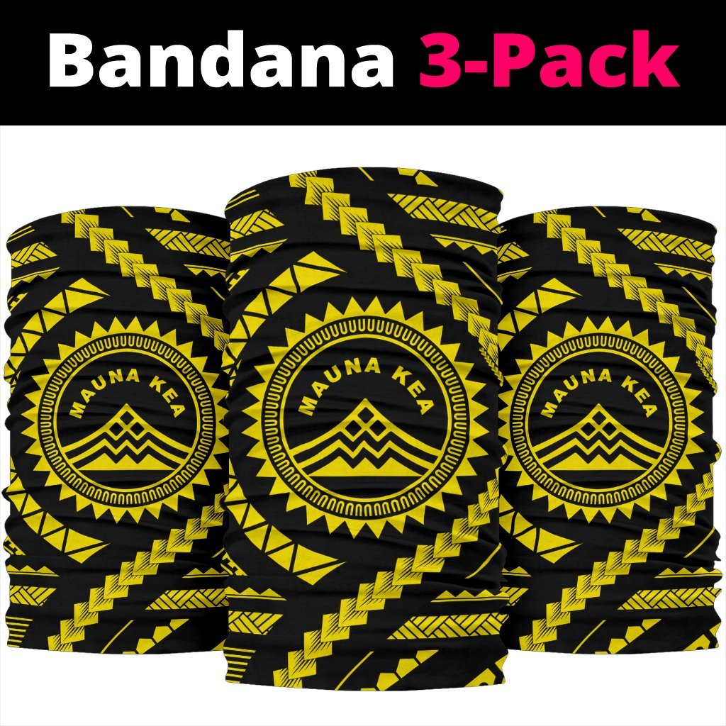 Hawaiian Mauna Kea Yellow Bandana 3 - Pack - Polynesian Pride