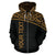 Niue Polynesian Custom Zip up Hoodie Curve Gold - Polynesian Pride