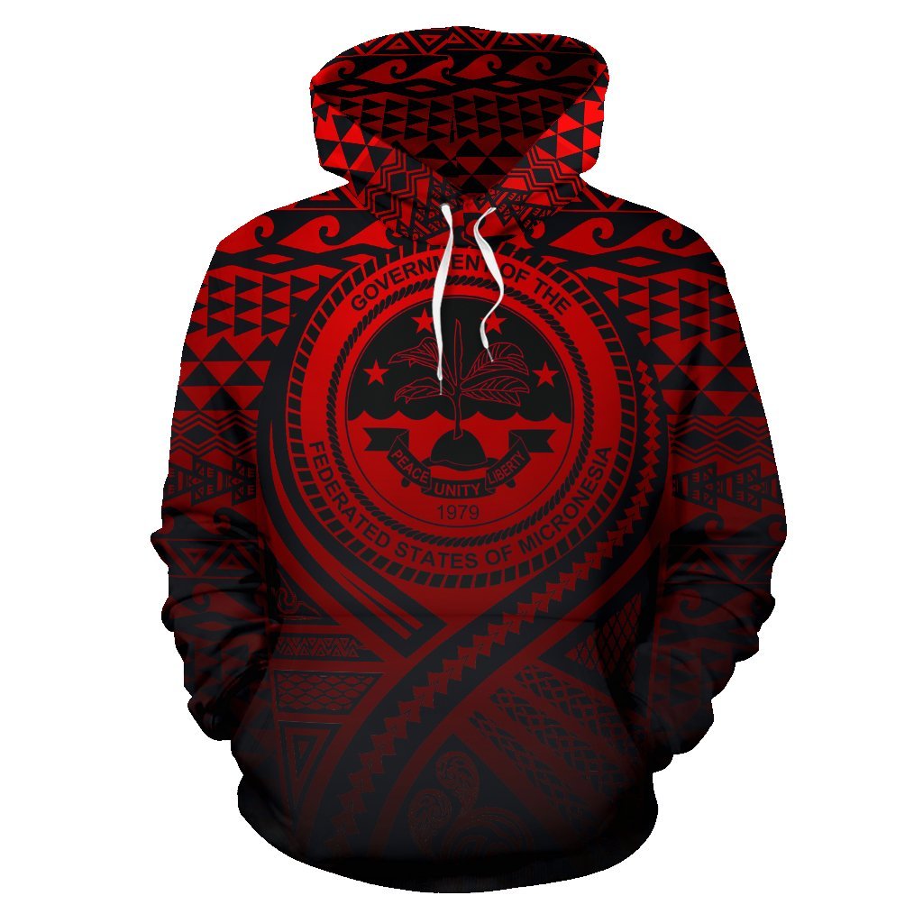 Federated States of Micronesia All Over Hoodie Lift up Red - Polynesian Pride