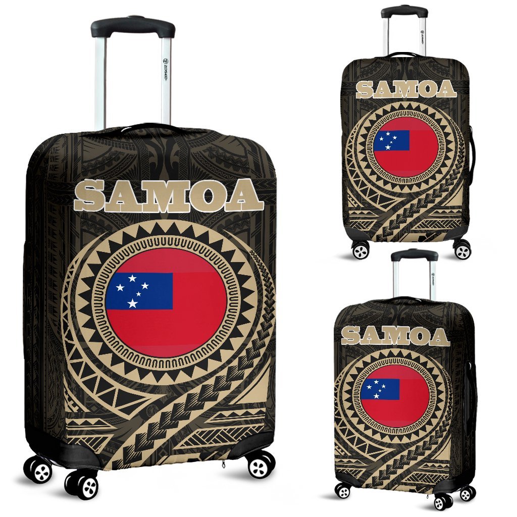 Samoa Polynesian Luggage Cover 2 A7 Black - Polynesian Pride