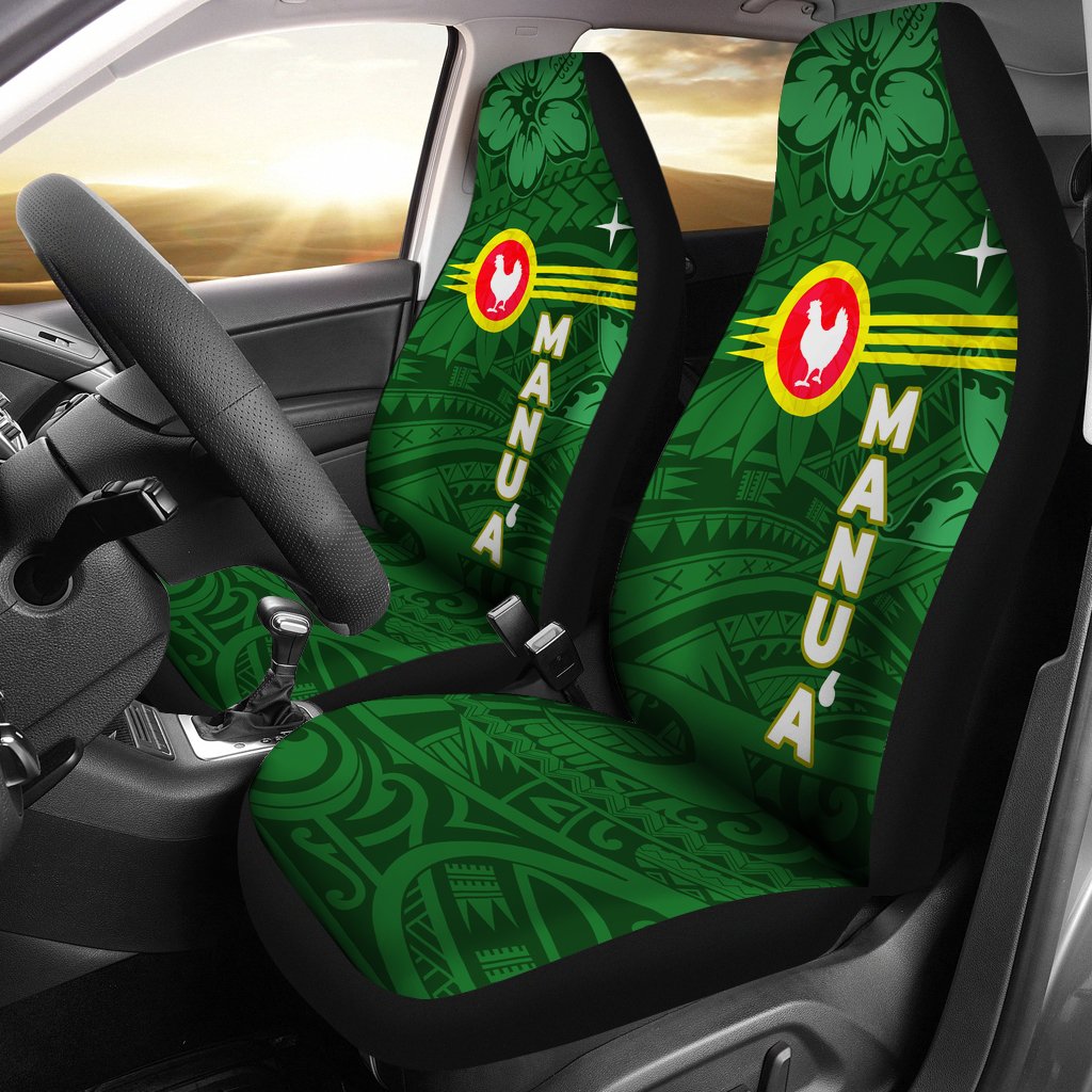 American Samoa Car Seat Cover - Manu'a Islands Group Universal Fit Green - Polynesian Pride