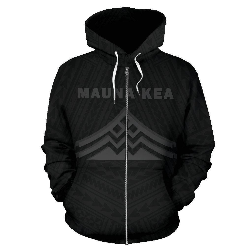 Hawaii Mauna Kea Polynesian Zip up Hoodie Grey - Polynesian Pride