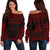 Norfolk Island Polynesian Chief Custom Personalised Women's Off Shoulder Sweater - Red Version Red - Polynesian Pride