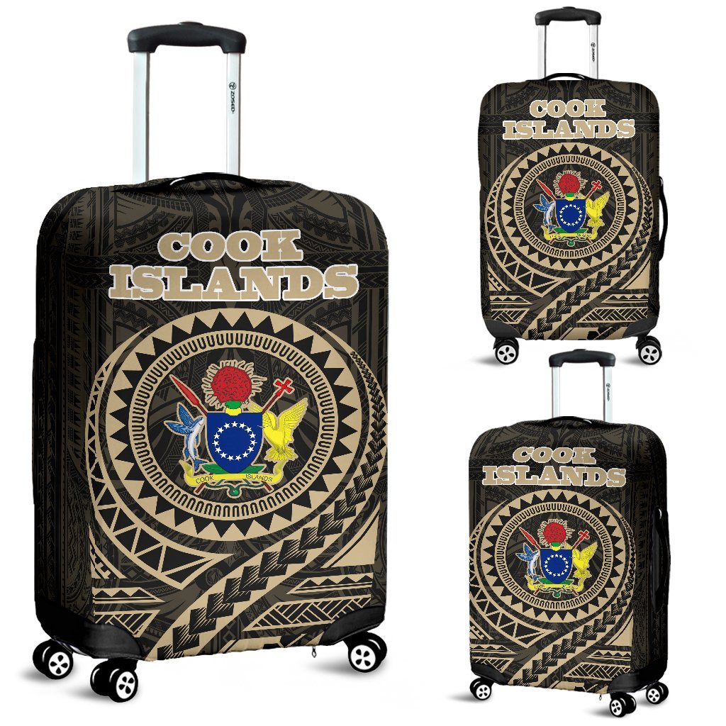 Cook Islands Polynesian Luggage Cover A7 Black - Polynesian Pride