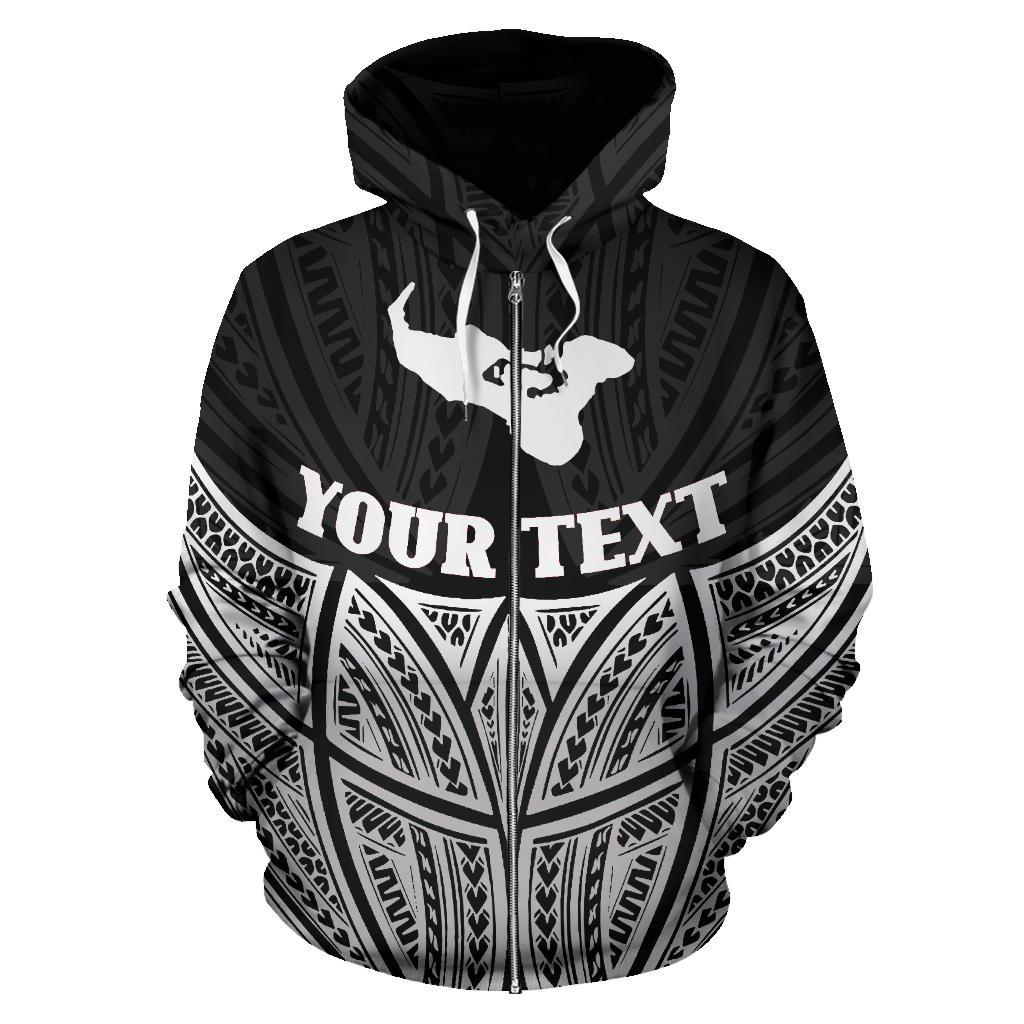 Tonga Polynesian Custom Zip up Hoodie Black Pride Map and Seal - Polynesian Pride