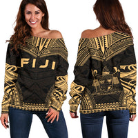 Fiji Polynesian Chief Women's Off Shoulder Sweater - Gold Version Gold - Polynesian Pride