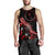 Chuuk Men Tank Top - Turtle With Blooming Hibiscus Red - Polynesian Pride