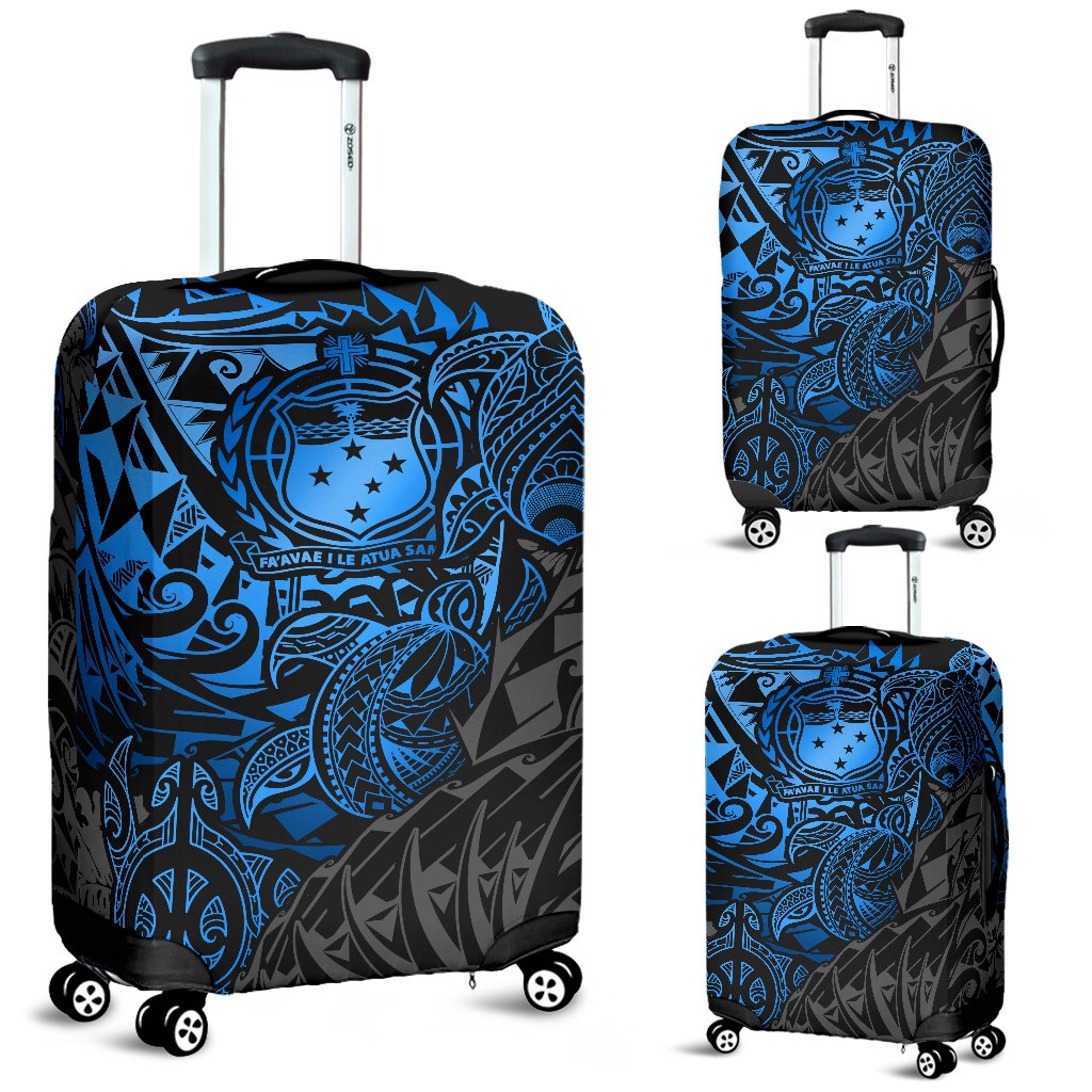 Samoa Polynesian Luggage Covers - Blue Turtle Flowing Blue - Polynesian Pride