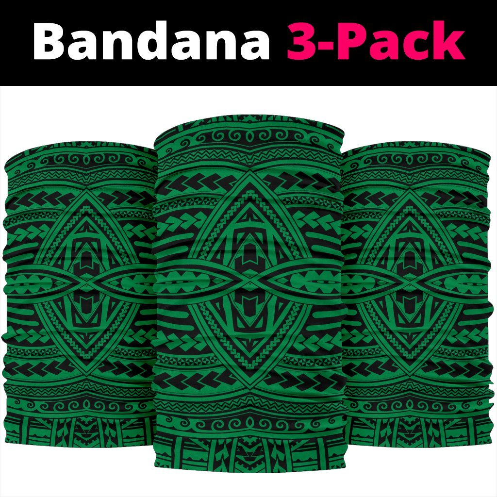 Polynesian Seamless Green Bandana 3 - Pack - Polynesian Pride