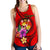 Tonga Polynesian Women's Racerback Tank - Floral With Seal Red - Polynesian Pride