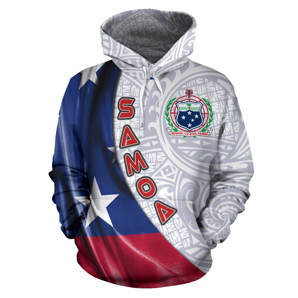 Samoa Polynesian Hoodie Waving Silky Flag - Polynesian Pride