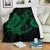 Anchor Green Poly Tribal Premium Blanket White - Polynesian Pride