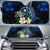 Polynesian Chuuk Sun Shades - Turtle With Plumeria Flowers Auto Sun Shade Universal Fit Blue - Polynesian Pride