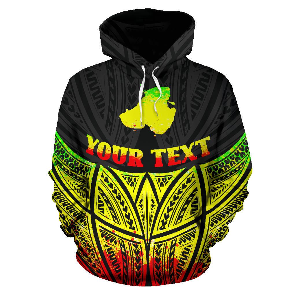 Kosrae Polynesian Custom Hoodie Reggae Pride Map nd Seal - Polynesian Pride