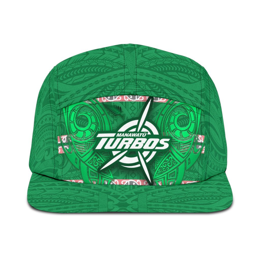 Manawatu Turbos Hat Maori Vibes 5 Panel Hat Universal Fit Green - Polynesian Pride