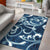 Polynesian Area Rug - Flourish Style With Tribal Fabric Blue Color Vintage Color - Polynesian Pride