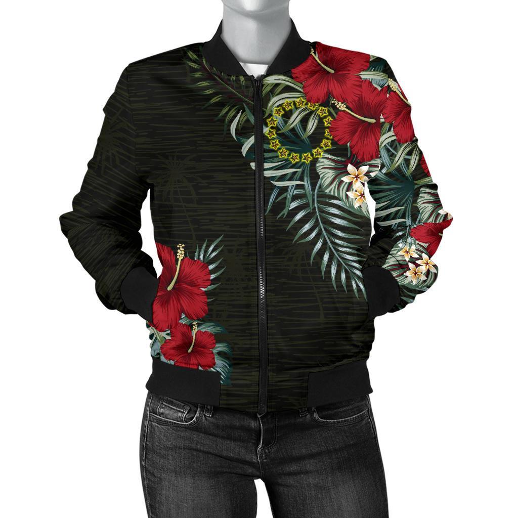 Cook Islands Hibiscus Women's Bomber Jacket - Polynesian Pride
