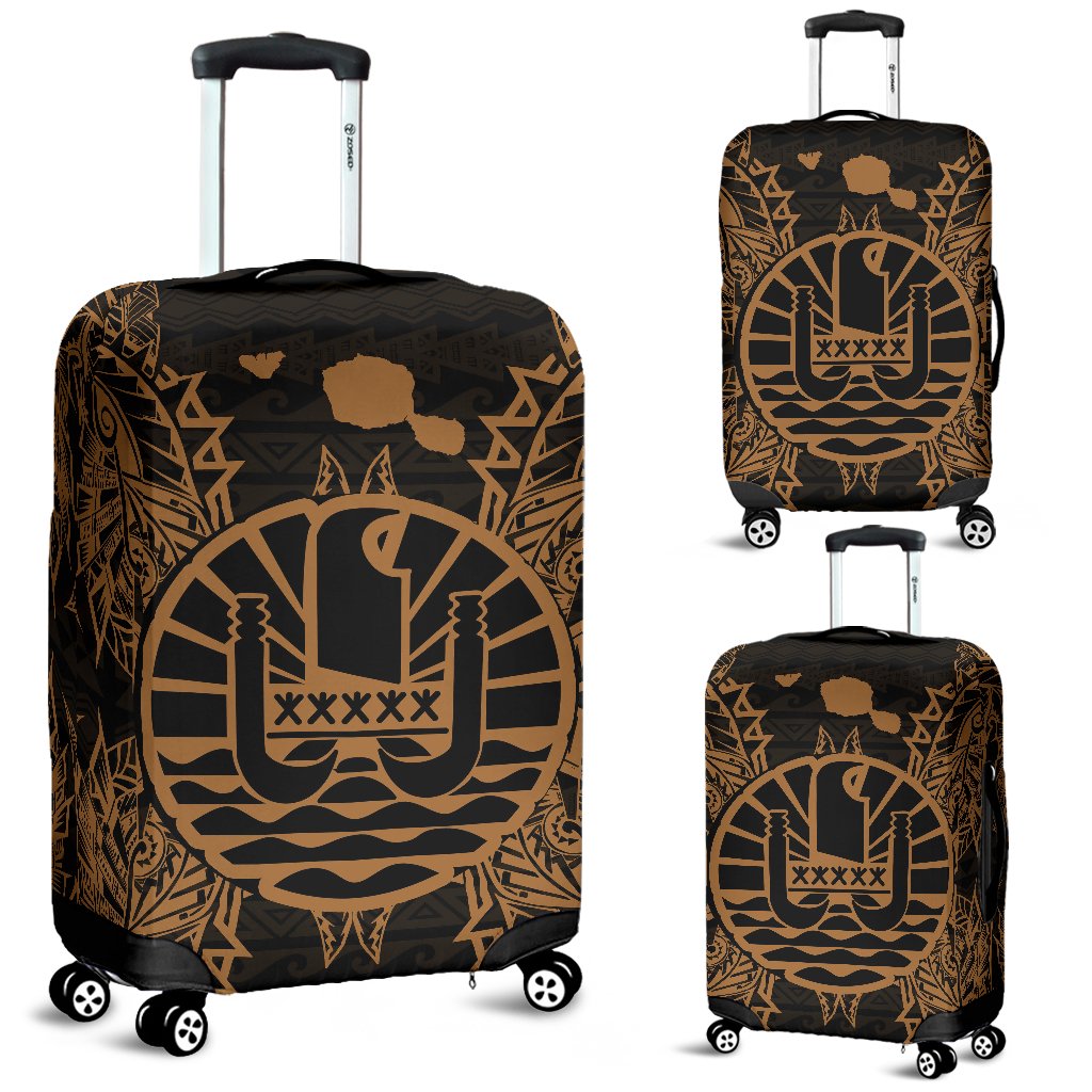 French Polynesia Polynesian Luggage Covers Map Gold Gold - Polynesian Pride