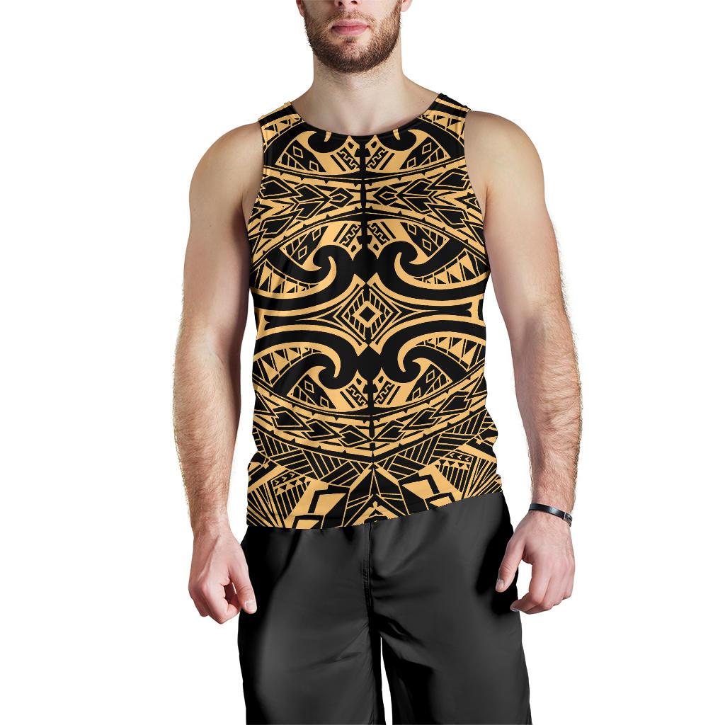 Polynesian Men Tank Top 21 Black-Gold - Polynesian Pride