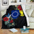 Cook Islands Hibiscus Coat of Arms Premium Blanket - Polynesian Pride