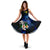 Polynesian Hawaii Midi Dress - Turtle With Plumeria Flowers Women Blue - Polynesian Pride