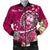 Guam Custom Personalised Men's Bomber Jacket - Turtle Plumeria (Pink) Pink - Polynesian Pride