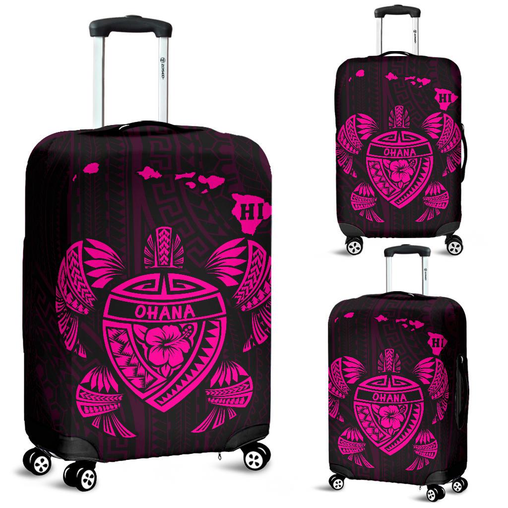 Hawaii Kakau Polynesian Turtle Map Luggage Covers - Pink Pink - Polynesian Pride