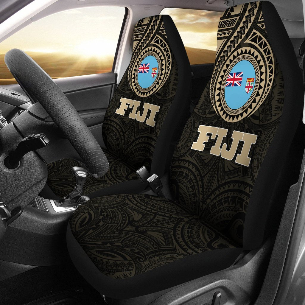 Fiji Car Seat Covers - Fiji Flag (Set of Two) - 2 A7 Universal Fit Black - Polynesian Pride