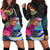 Federated States of Micronesia Women's Hoodie Dress - Polynesian Hibiscus Pattern Black - Polynesian Pride