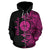 Tahiti Polynesian Zip up Hoodie Tahiti Flag Heartbeat Pattern Pink Version TH0 - Polynesian Pride
