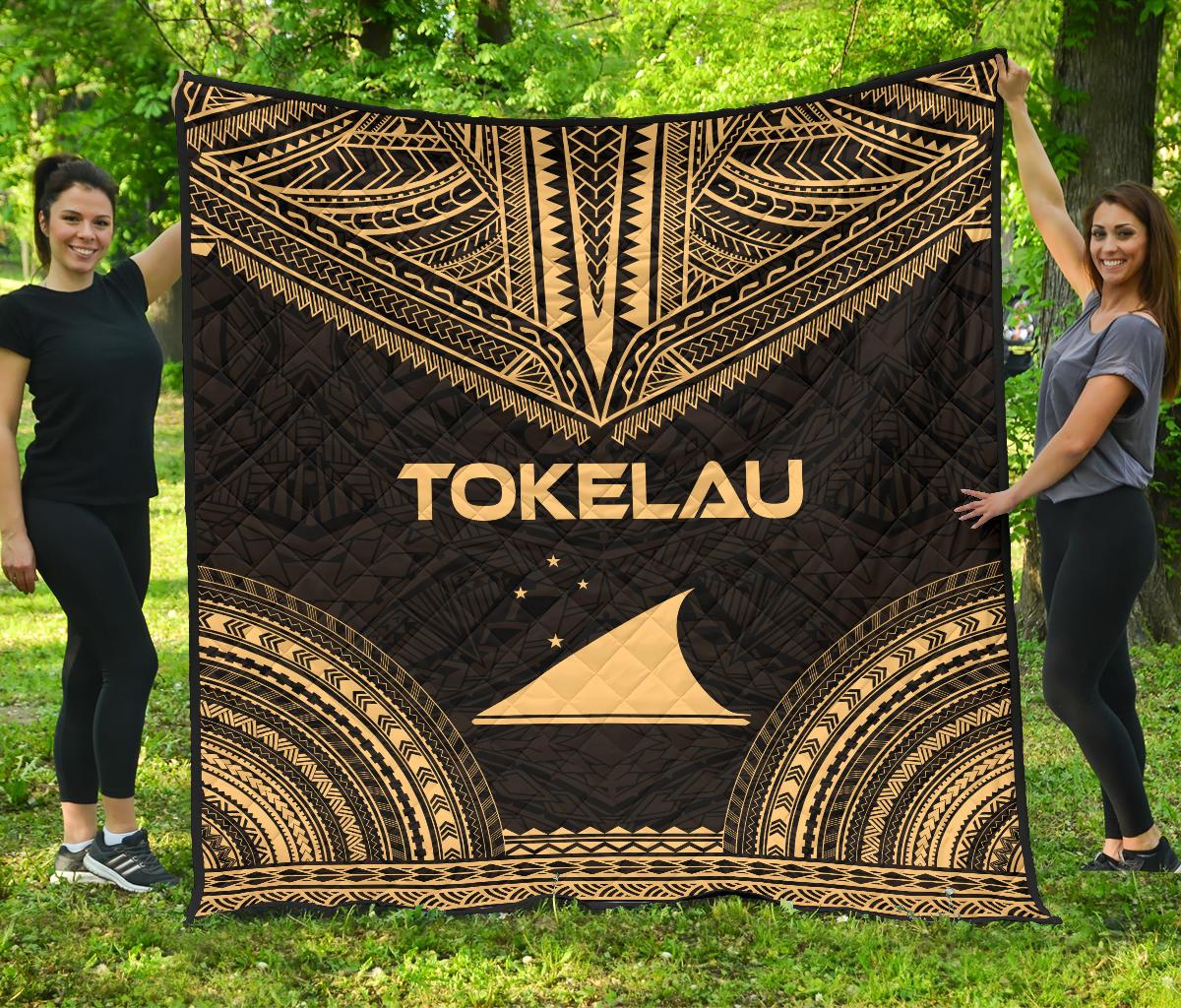 Tokelau Premium Quilt - Tokelau Flag Polynesian Chief Gold Version Gold - Polynesian Pride