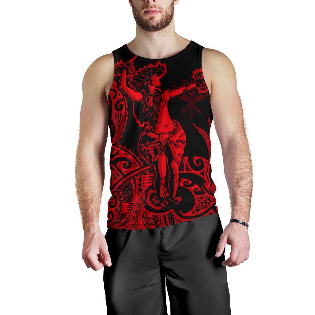 Polynesian Hawaii Men's Tank Top - Hula Girl Red - Polynesian Pride