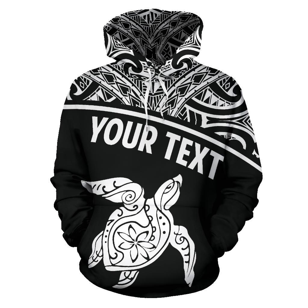 Hawaii Custom Hoodie Turtle White Curve Version - Polynesian Pride
