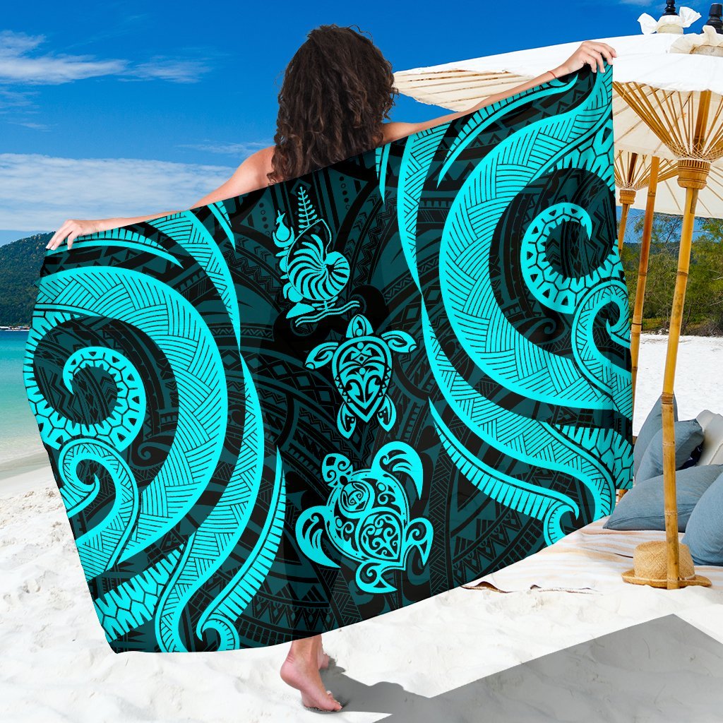 New Caledonia Sarong - Tentacle Turtle Turquoise SARONG ONE SIZE TURQUOISE - Polynesian Pride