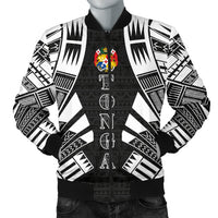 Tonga Men Bomber Jackets - Polynesian Tattoo Black Black - Polynesian Pride