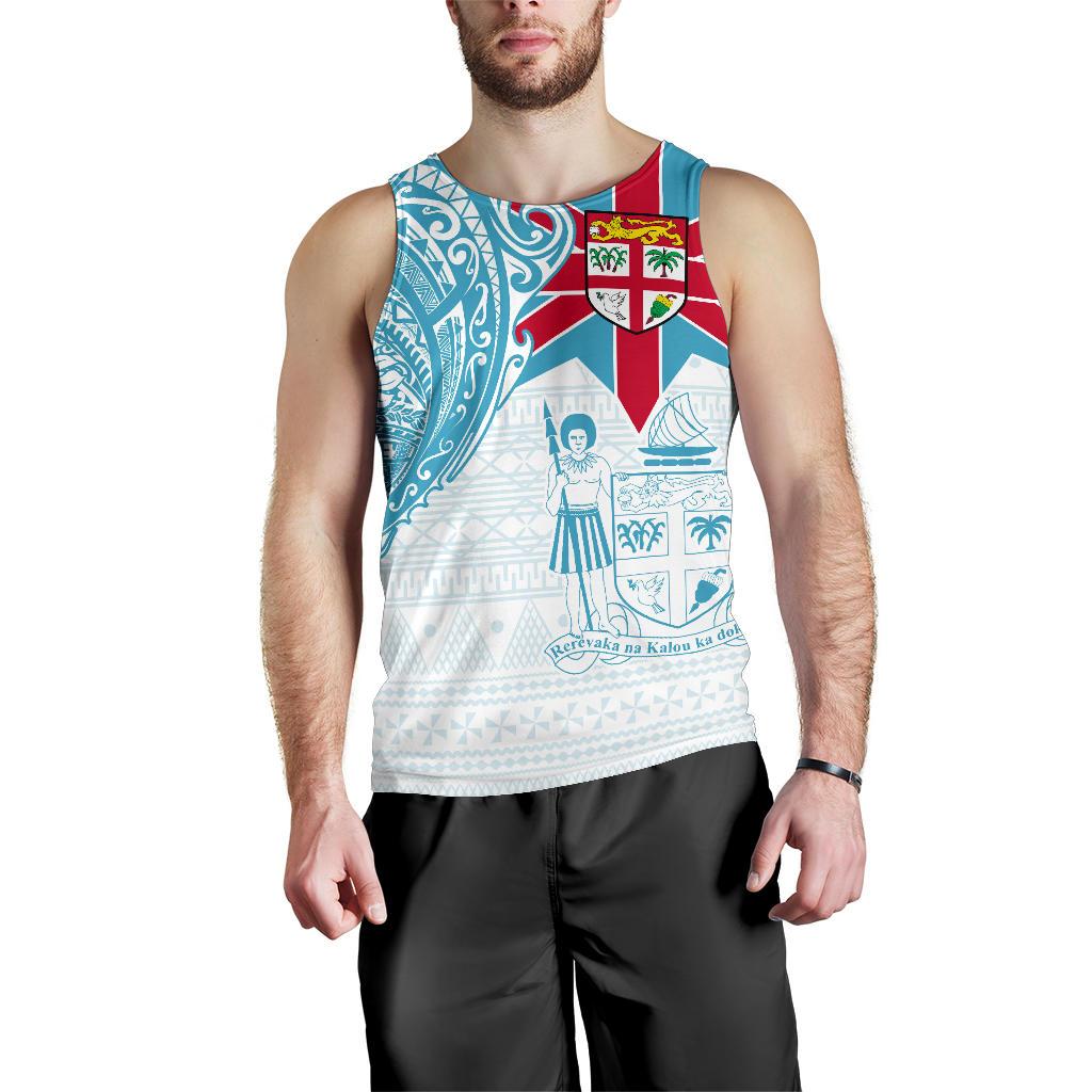 Fiji Polynesian Men's Tank Top - Fiji Flag with Coat of Arms - Polynesian Pride