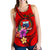 Samoa Polynesian Custom Personalised Women's Racerback Tank - Floral With Seal Red - Polynesian Pride