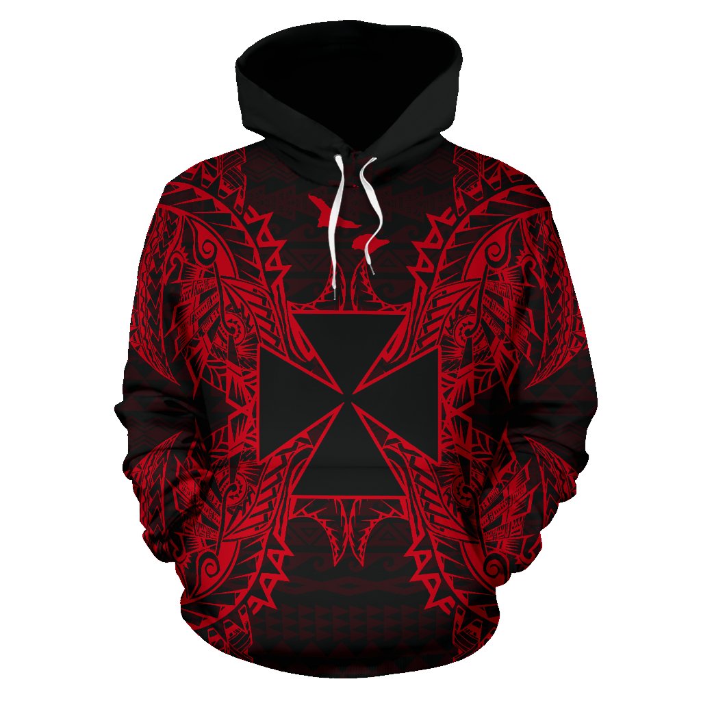 Wallis nd Futuna Polynesian ll Over Hoodie Map Red - Polynesian Pride