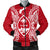 Guam Polynesian Men's Bomber Jacket Map Red White Red - Polynesian Pride