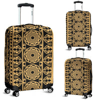 Polynesian Luggage Cover 09 Black-Gold - Polynesian Pride