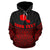 Tahiti Polynesian Custom Hoodie Red Black Pride Map nd Seal - Polynesian Pride